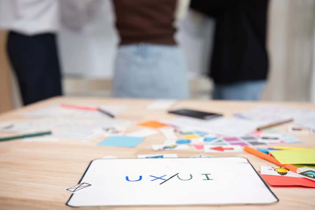 UX UI application design work plan exchanging ideas together in the conference room