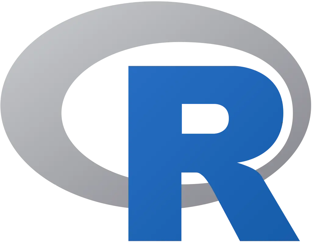 R programming language logo for software development