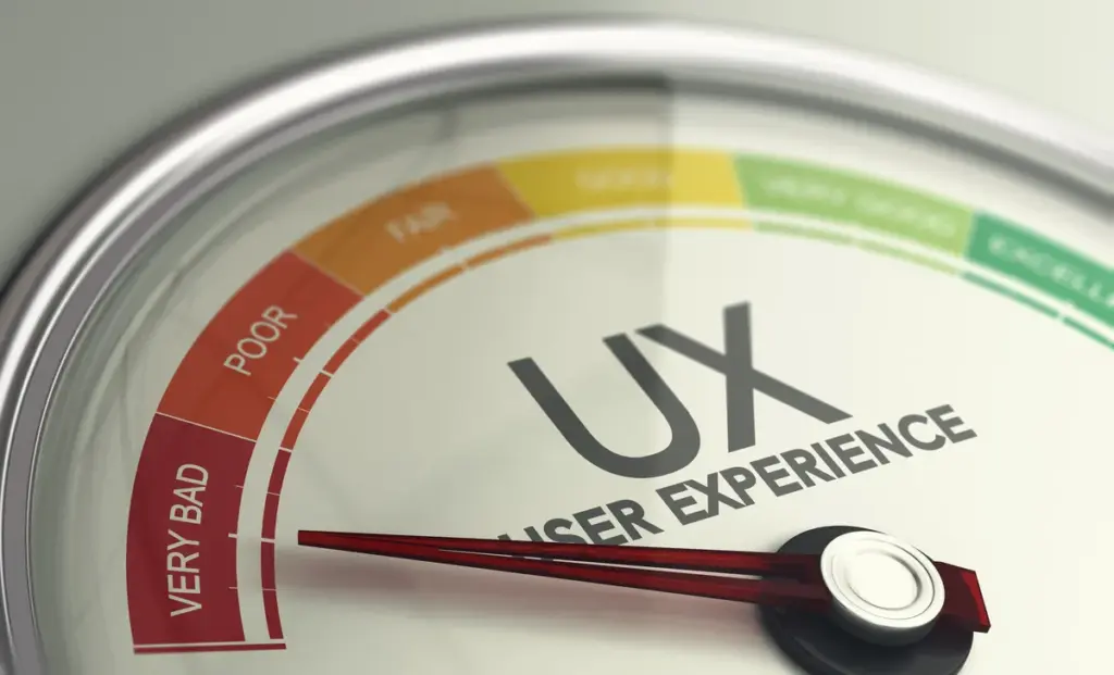 3d,Illustration,Of,An,User,Experience,Gauge,With,The,Needle