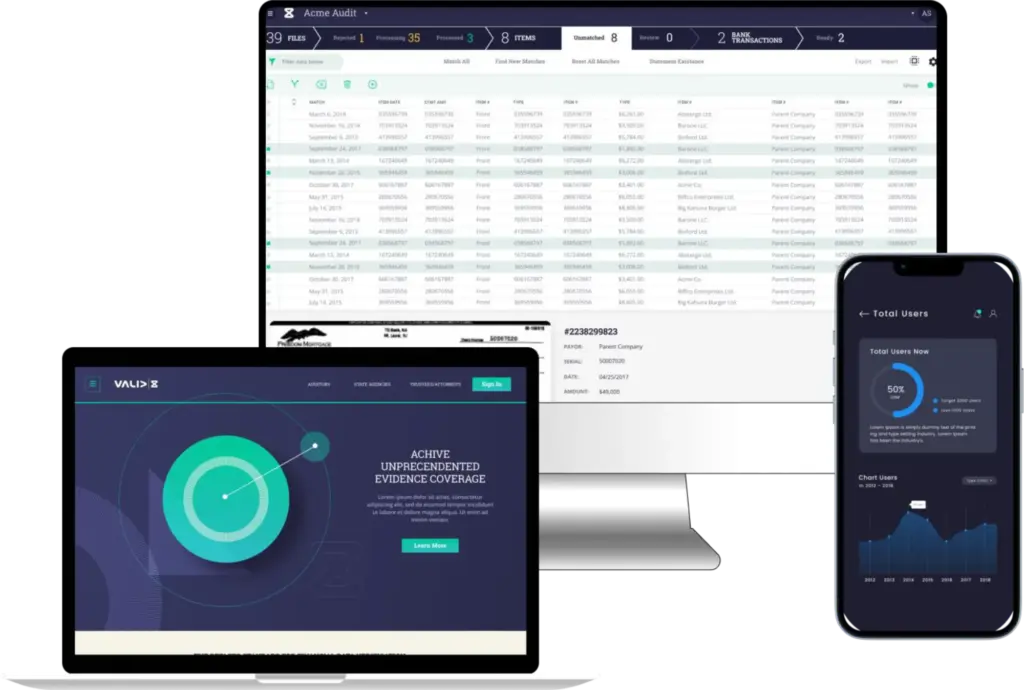 Screenshots of the unosquare project carried out for valid8